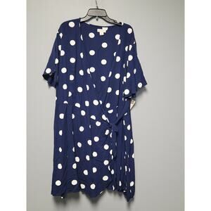 Peyton & Parker Polka Dot Wrap Dress 3X Navy & White NWT Short Sleeve Mommy & Me